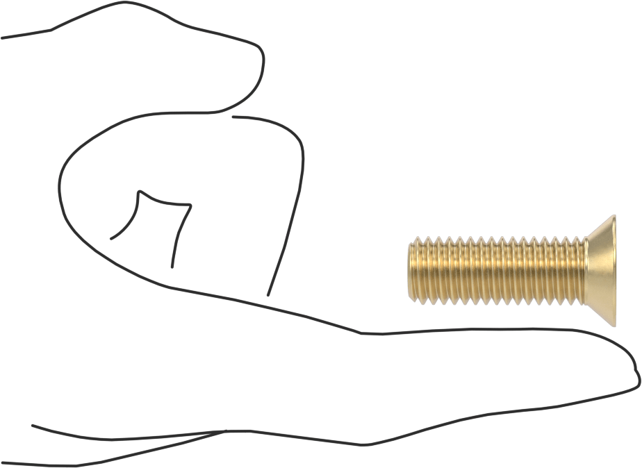 Pirinç Phillips Düz Başlı Vida, 1/2"-13 Diş Boyutu, 1-1/2" Uzunluk