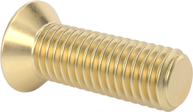 Pirinç Phillips Düz Başlı Vida, 1/2"-13 Diş Boyutu, 1-1/2" Uzunluk