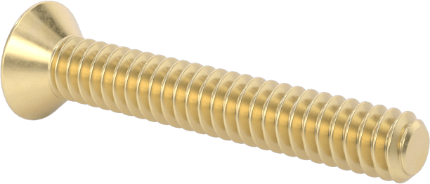 Pirinç Phillips Düz Başlı Vida, 4-40 Diş Boyutu, 3/4" Uzunluk