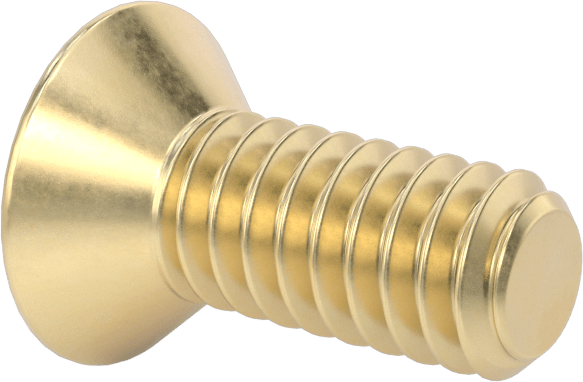 Pirinç Phillips Düz Başlı Vida, 1/4"-20 Diş Boyutu, 5/8" Uzunluk