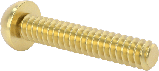Pirinç Dekoratif Yuvarlak Başlı Oluklu Vidalar, 00-90 Diş Boyutu, 1/4" Uzunluk