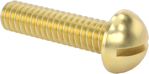 Pirinç Dekoratif Yuvarlak Başlı Oluklu Vidalar, 0-80 Diş Boyutu, 1/4" Uzunluk