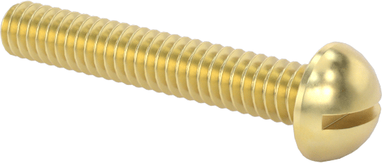 Pirinç Dekoratif Yuvarlak Başlı Oluklu Vidalar, 0-80 Diş Boyutu, 3/8" Uzunluk