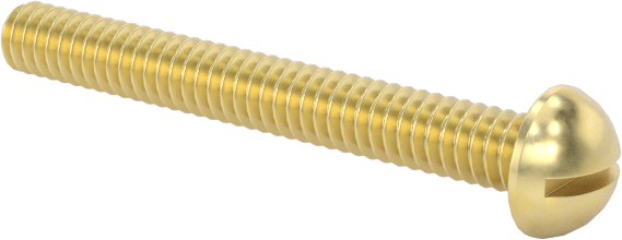 Pirinç Dekoratif Yuvarlak Başlı Oluklu Vidalar, 0-80 Diş Boyutu, 1/2" Uzunluk