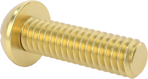 Pirinç Dekoratif Yuvarlak Başlı Oluklu Vidalar, 1-72 Diş Boyutu, 1/4" Uzunluk