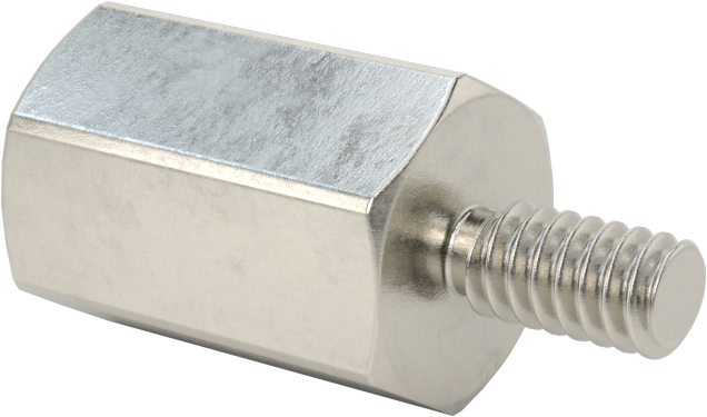 18-8 Paslanmaz Çelik Erkek-Dişi Altıgen Dişli Adaptör, 10-24 ila 1/4"-28 Diş Boyutu