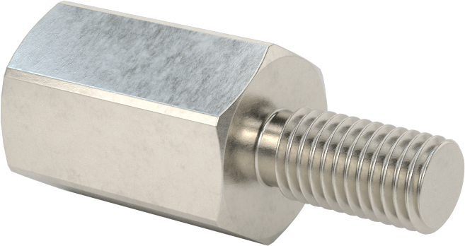 18-8 Paslanmaz Çelik Erkek-Dişi Altıgen Dişli Adaptör, 1/4"-28 ila 10-32 Diş Boyutu