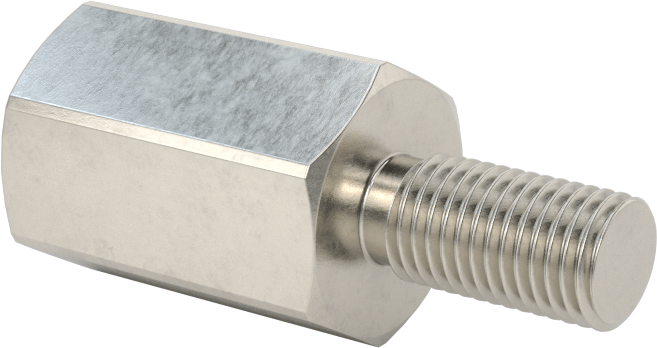18-8 Paslanmaz Çelik Erkek-Dişi Altıgen Dişli Adaptör, 1/4"-32 - 10-32 Diş Boyutu