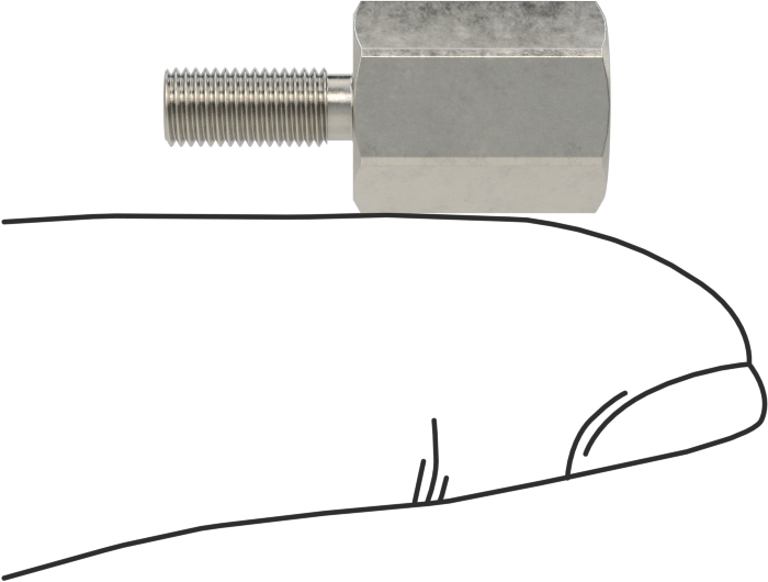 18-8 Paslanmaz Çelik Erkek-Dişi Altıgen Dişli Adaptör, M4 x 0,5 mm ila 6-32 Diş Boyutu