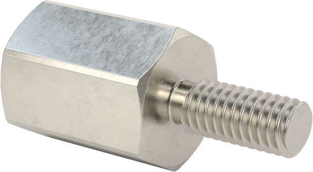 18-8 Paslanmaz Çelik Erkek-Dişi Altıgen Dişli Adaptör, M4 x 0,7 mm ila 6-40 Diş Boyutu