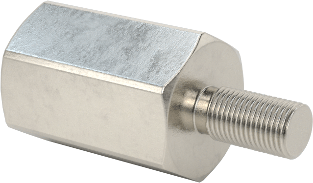 18-8 Paslanmaz Çelik Erkek-Dişi Altıgen Dişli Adaptör, M5 x 0,5 mm ila 1/4"-20 Diş Boyutu