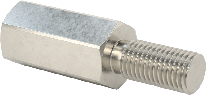 18-8 Paslanmaz Çelik Erkek-Dişi Altıgen Dişli Adaptör, M6 x 0,75 mm - 10-32 Diş Boyutu
