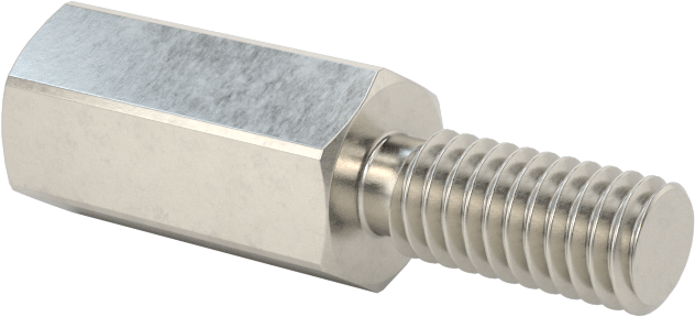 18-8 Paslanmaz Çelik Erkek-Dişi Altıgen Dişli Adaptör, M4 x 0,7 mm - 6-32 Diş Boyutu