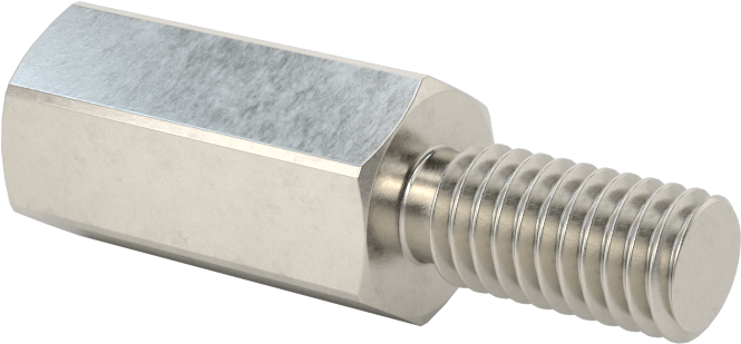 18-8 Paslanmaz Çelik Erkek-Dişi Altıgen Dişli Adaptör, M6 x 1 mm - 10-32 Diş Boyutu