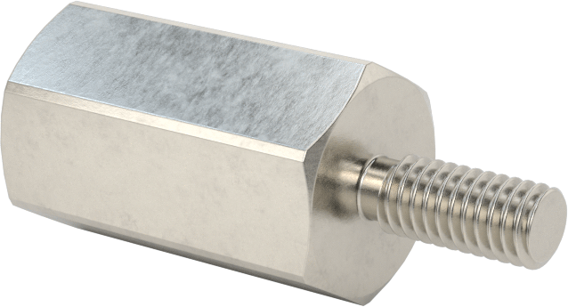 18-8 Paslanmaz Çelik Erkek-Dişi Altıgen Dişli Adaptör, M4 x 0,7 mm Diş ila M5 x 0,8 mm Diş, 11 mm Altıgen Boyut