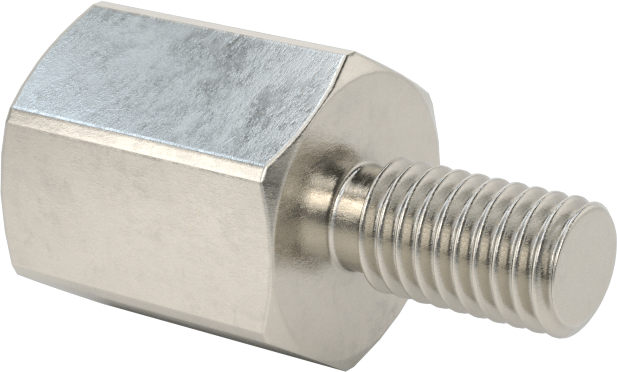 18-8 Paslanmaz Çelik Erkek-Dişi Altıgen Dişli Adaptör, M5 x 0,8 mm Diş - M4 x 0,7 mm Diş