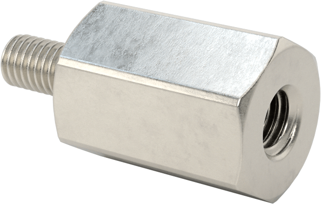 18-8 Paslanmaz Çelik Erkek-Dişi Altıgen Dişli Adaptör, M5 x 0,8 mm Diş - M6 x 1 mm Diş