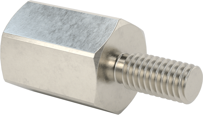 18-8 Paslanmaz Çelik Erkek-Dişi Altıgen Dişli Adaptör, M6 x 1 mm Diş - M8 x 1,25 mm Diş