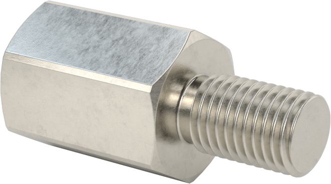 18-8 Paslanmaz Çelik Erkek-Dişi Altıgen Dişli Adaptör, M8 x 1 mm Dişten M8 x 1,25 mm Dişe