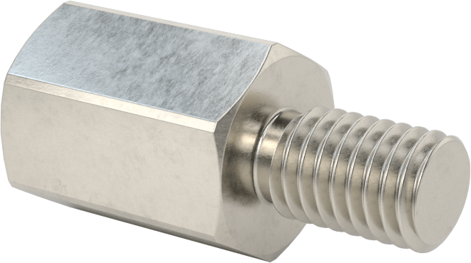 18-8 Paslanmaz Çelik Erkek-Dişi Altıgen Dişli Adaptör, M8 x 1,25 mm Dişten M8 x 1 mm Dişe