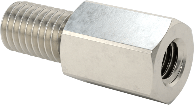18-8 Paslanmaz Çelik Erkek-Dişi Altıgen Dişli Adaptör, M10 x 1,5 mm Diş - M8 x 1,25 mm Diş