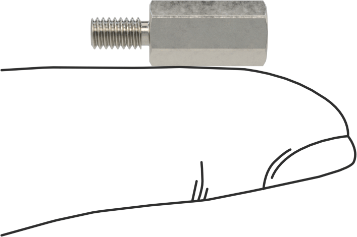 18-8 Paslanmaz Çelik Erkek-Dişi Altıgen Dişli Adaptör, 6-40 ila M4 x 0,7 mm Diş Boyutu
