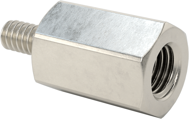 18-8 Paslanmaz Çelik Erkek-Dişi Altıgen Dişli Adaptör, 10-24 ila M8 x 1 mm Diş Boyutu
