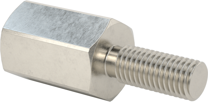18-8 Paslanmaz Çelik Erkek-Dişi Altıgen Dişli Adaptör, 1/4"-28 - M6 x 1 mm Diş Boyutu