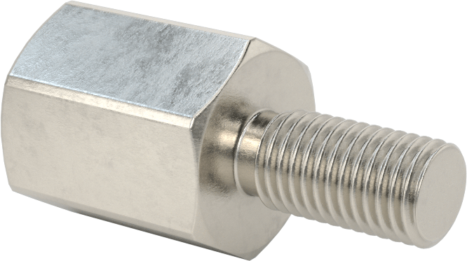 18-8 Paslanmaz Çelik Erkek-Dişi Altıgen Dişli Adaptör, 5/16"-24 ila M8 x 1,25 mm Diş Boyutu