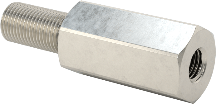 18-8 Paslanmaz Çelik Erkek-Dişi Altıgen Dişli Adaptör, 5/16"-32 - M6 x 0,75 mm Diş Boyutu