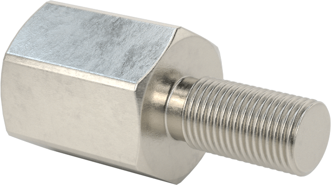 18-8 Paslanmaz Çelik Erkek-Dişi Altıgen Dişli Adaptör, 5/16"-32 - M8 x 1 mm Diş Boyutu