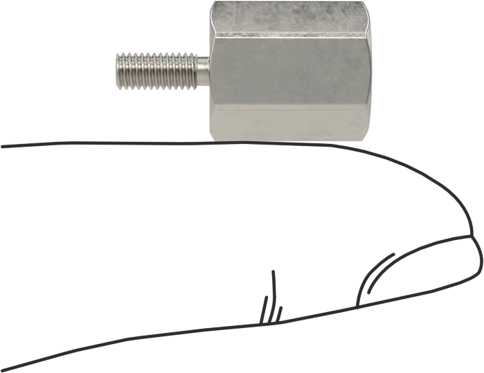 18-8 Paslanmaz Çelik Erkek-Dişi Altıgen Dişli Adaptör, M3 x 0,5 mm Diş - M3,5 x 0,6 mm Diş