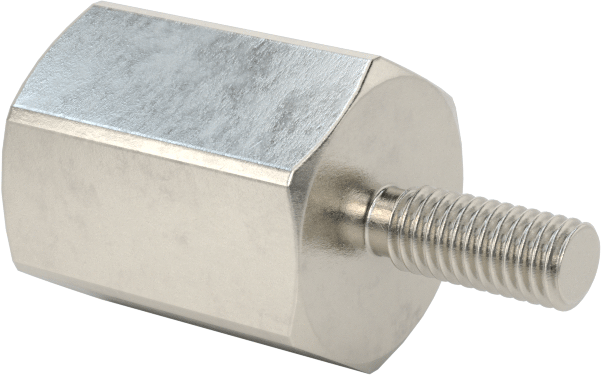 18-8 Paslanmaz Çelik Erkek-Dişi Altıgen Dişli Adaptör, M3 x 0,5 mm Diş - M4 x 0,5 mm Diş