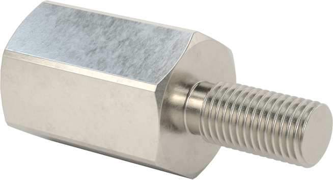 18-8 Paslanmaz Çelik Erkek-Dişi Altıgen Dişli Adaptör, M6 x 0,75 mm Dişten M5 x 0,5 mm Dişe