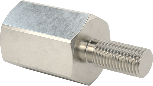 18-8 Paslanmaz Çelik Erkek-Dişi Altıgen Dişli Adaptör, M6 x 0,75 mm Dişten M6 x 1 mm Dişe