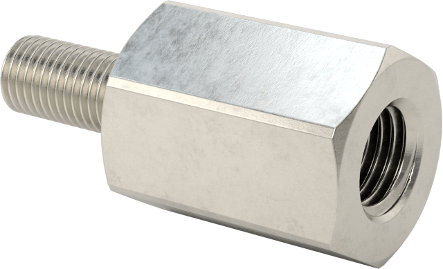 18-8 Paslanmaz Çelik Erkek-Dişi Altıgen Dişli Adaptör, M6 x 0,75 mm Diş - M8 x 1 mm Diş