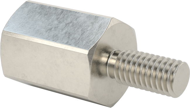 18-8 Paslanmaz Çelik Erkek-Dişi Altıgen Dişli Adaptör, M6 x 1 mm Diş - M6 x 0,75 mm Diş