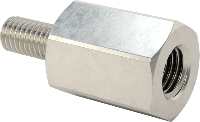 18-8 Paslanmaz Çelik Erkek-Dişi Altıgen Dişli Adaptör, M6 x 1 mm Dişten M8 x 1 mm Dişe