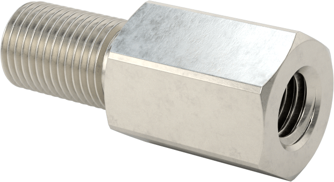 18-8 Paslanmaz Çelik Erkek-Dişi Altıgen Dişli Adaptör, M10 x 1 mm Dişten M8 x 1,25 mm Dişe