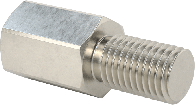 18-8 Paslanmaz Çelik Erkek-Dişi Altıgen Dişli Adaptör, M10 x 1,25 mm Diş - M8 x 1,25 mm Diş