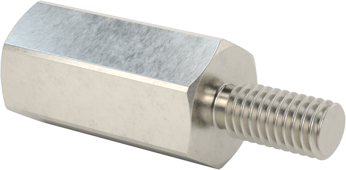 18-8 Paslanmaz Çelik Erkek-Dişi Altıgen Dişli Adaptör, M6 x 1 mm - 5/16"-24 Diş Boyutu