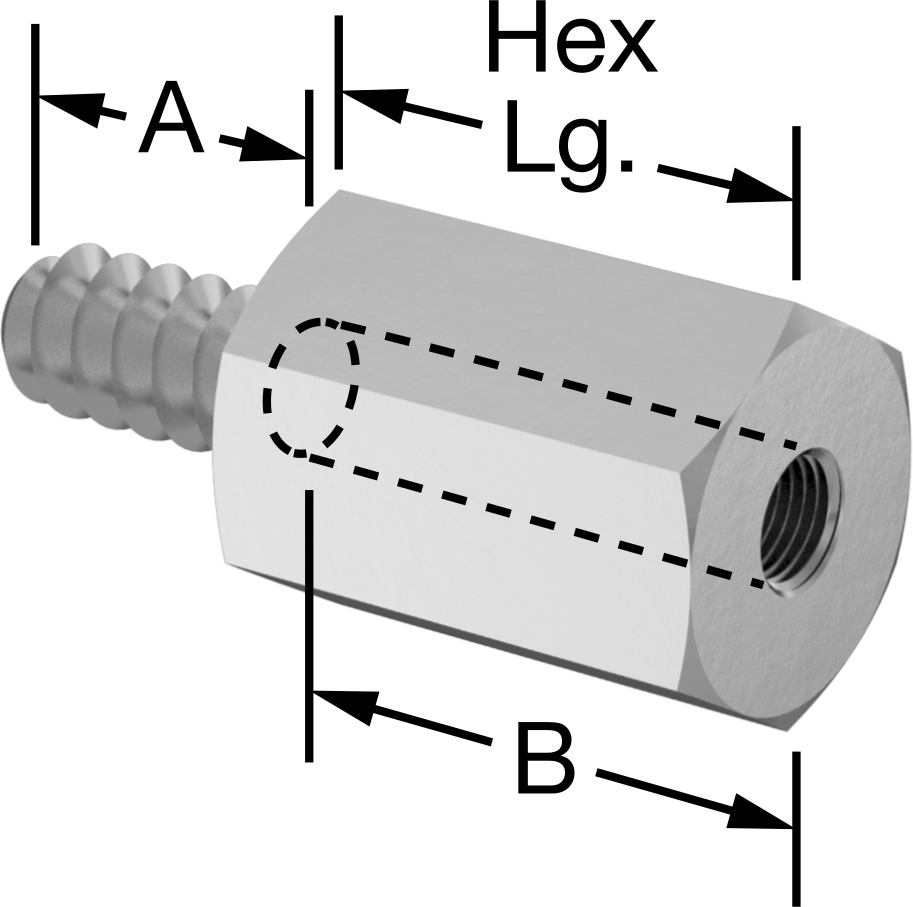 18-8 Paslanmaz Çelik Erkek-Dişi Altıgen Dişli Adaptör, M6 x 0,75 mm Dişten M5 x 0,5 mm Dişe
