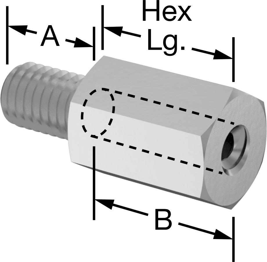 18-8 Paslanmaz Çelik Erkek-Dişi Altıgen Dişli Adaptör, M8 x 1,25 mm Dişten M6 x 0,75 mm Dişe