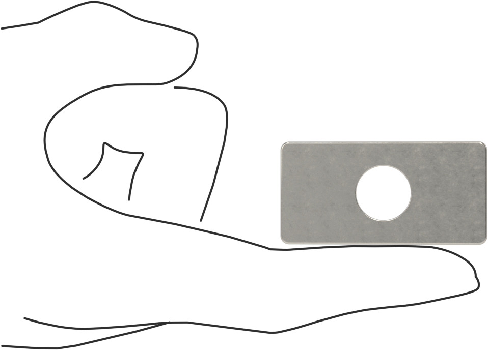 18-8 Paslanmaz Çelik Dikdörtgen Pul, 1/2" Vida Boyutu için, 0.531" ID, 2,000 Uzunluk