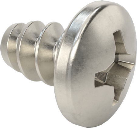 Sac Metal için Yuvarlak Başlı Kör Vidalar, 18-8 Paslanmaz Çelik, Numara 2 Boyut, 1/8" Uzunluk
