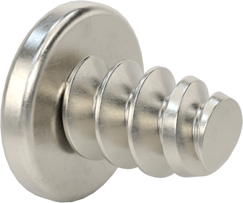 Sac Metal için Yuvarlak Başlı Kör Vidalar, 18-8 Paslanmaz Çelik, Numara 2 Boyut, 1/8" Uzunluk