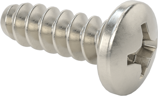 Sac Metal için Yuvarlak Başlı Kör Vidalar, 18-8 Paslanmaz Çelik, Numara 2 Boyut, 1/4" Uzunluk