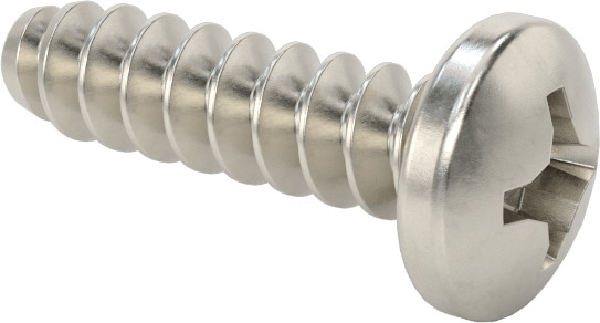 Sac Metal için Yuvarlak Başlı Kör Vidalar, 18-8 Paslanmaz Çelik, Numara 6 Boyut, 1/2" Uzunluk