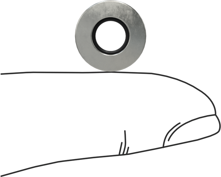 18-8 Paslanmaz Çelik ve EPDM Yıkamaya Dayanıklı Yapıştırılmış Sızdırmazlık Pulları, 1/4" Vida Boyutu için, 0.210" ID, 0.496" OD
