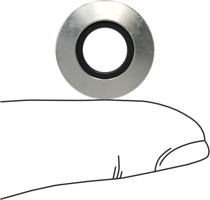 18-8 Paslanmaz Çelik ve EPDM Yıkamaya Dayanıklı Yapıştırılmış Sızdırmazlık Pulları, 3/8" Vida Boyutu için, 0.325" ID, 0.725" OD